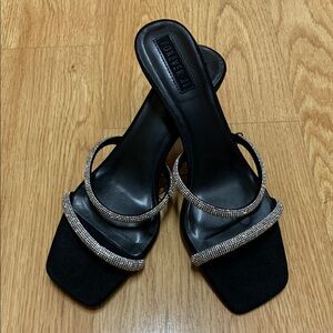 NWT Forever 21 Black Heels with Silver Accents